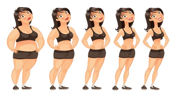 阶段的减肥 — 图库矢量图片