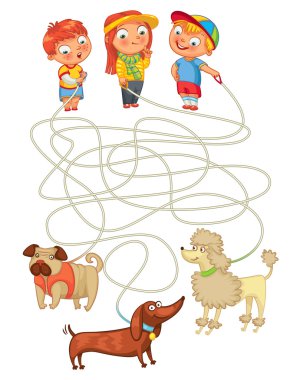 Komik maze oyunu: sahipleri onların pets bulmak yardım