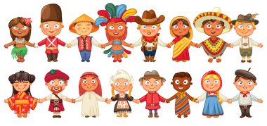 Multicultural character clipart