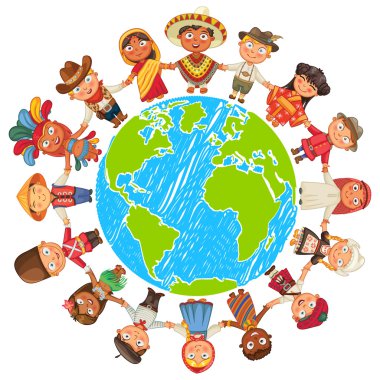 Multicultural character clipart
