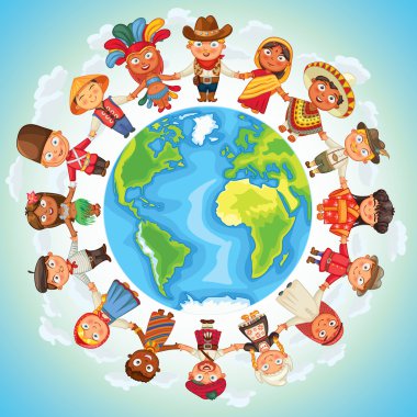 Multicultural character clipart