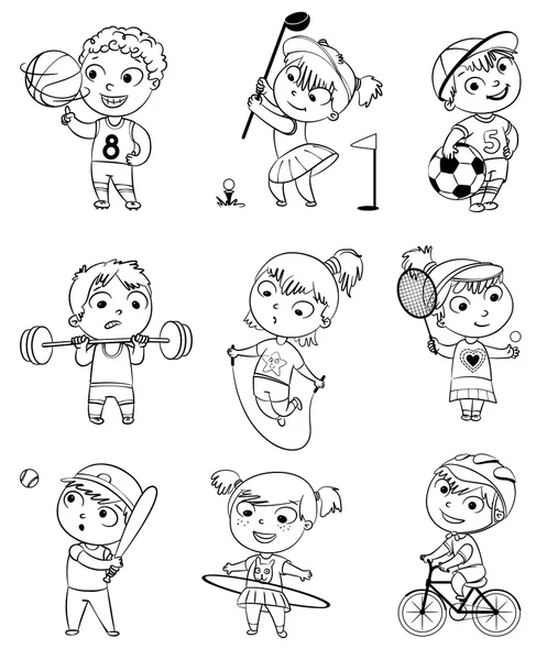 Sport i fitness. Funny cartoon charakter — Wektor stockowy