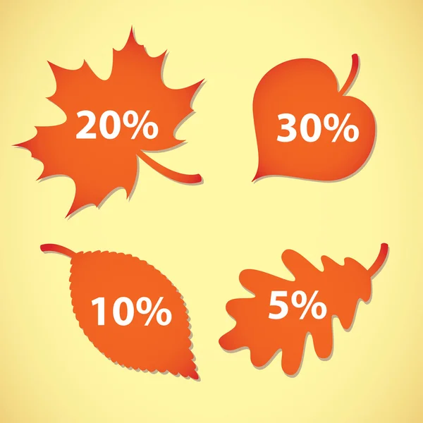 Large Autumn sale. Vector illustration. Set — Stock Vector