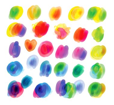 Parlak gökkuşağı renkleri suluboya