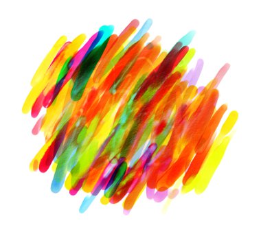 Bir fırça ile renkli noktalar.