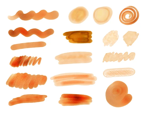Set watercolor blobs and strokes — Stock Photo, Image