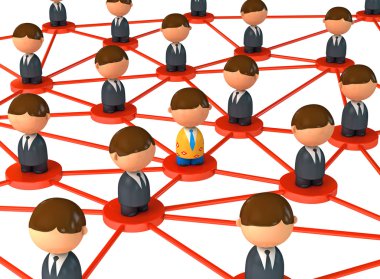 Kalabalık küçük sembolik 3d şekiller