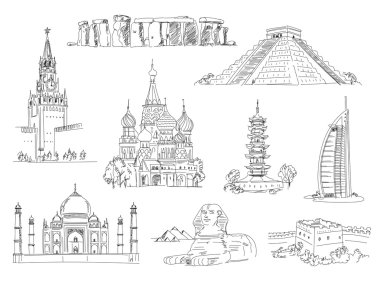 Attractions of the world clipart