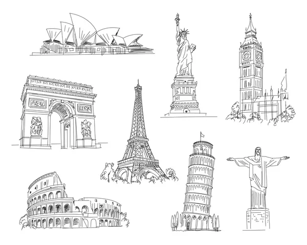 Attractions du monde — Image vectorielle