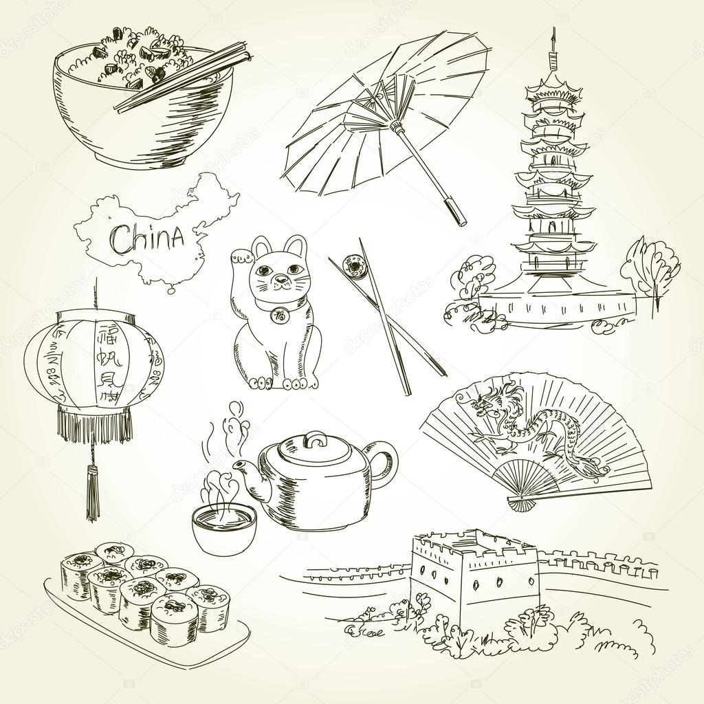 Freehand drawing China items