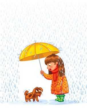 Protect pet from autumn rain clipart