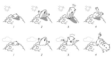 Bugün aslında dündü. vektör çizim