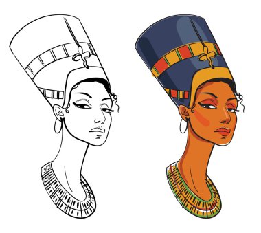 Nefertiti. Vektör çizim