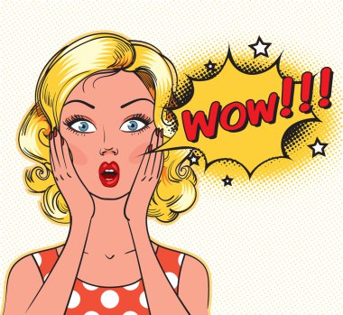 Sürpriz kadın yüzü açık ağızlı