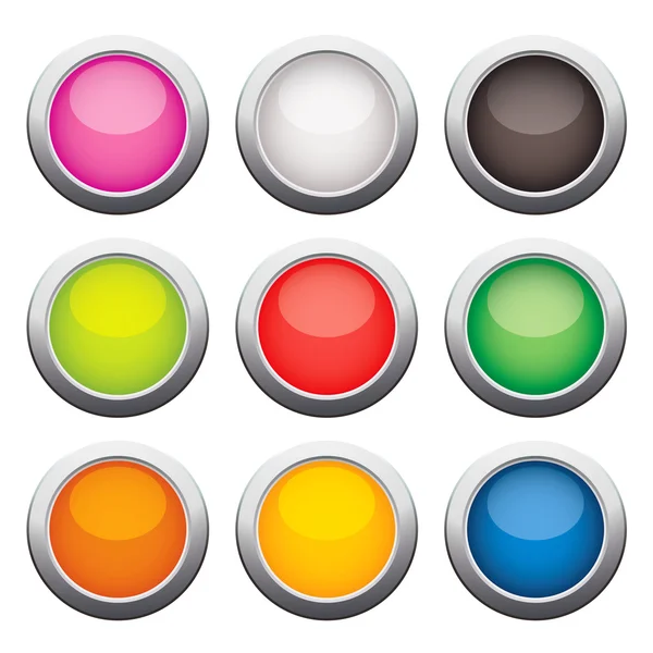 Блестящие стеклянные кнопки — стоковый вектор
