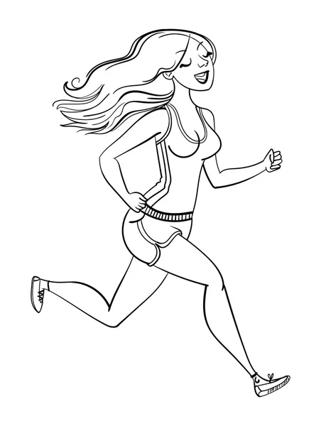 Running woman. Vector illustration — Stock Vector