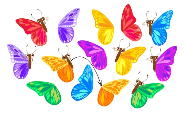 Trouver une deuxième aile pour un papillon — Image vectorielle