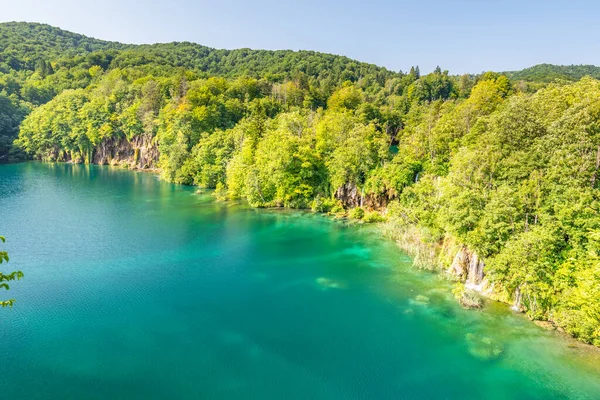 Blick Auf Den Wasserfall Den Plitvicer Seen Kroatien Blick Auf — Stockfoto
