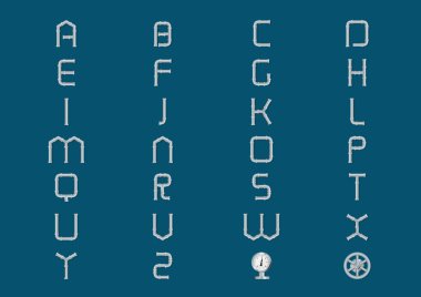 Metal boru alpahbet