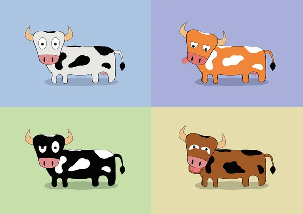 Conjunto de vacas dos desenhos animados —  Vetores de Stock