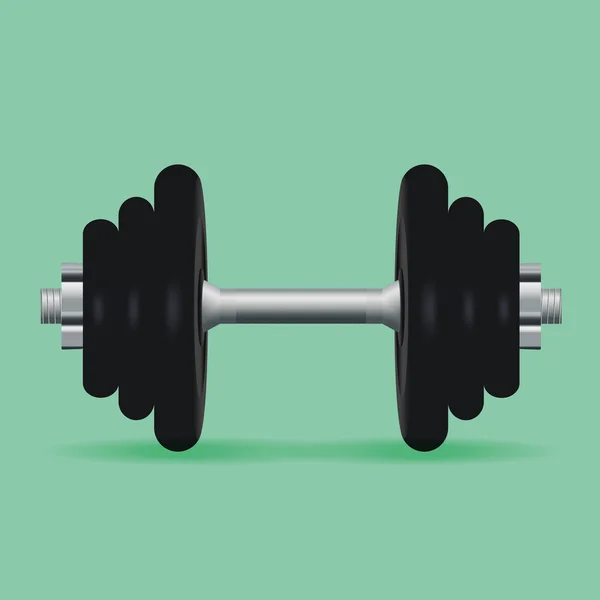 Haltère réaliste pour les cours de fitness — Image vectorielle