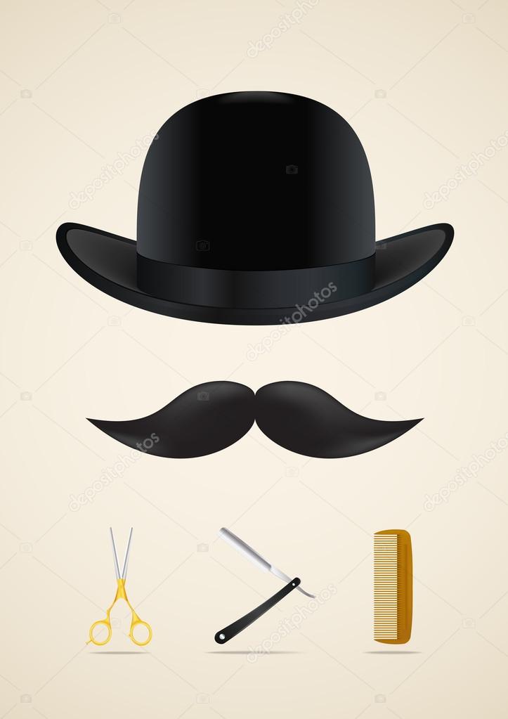 Moustache style icons set