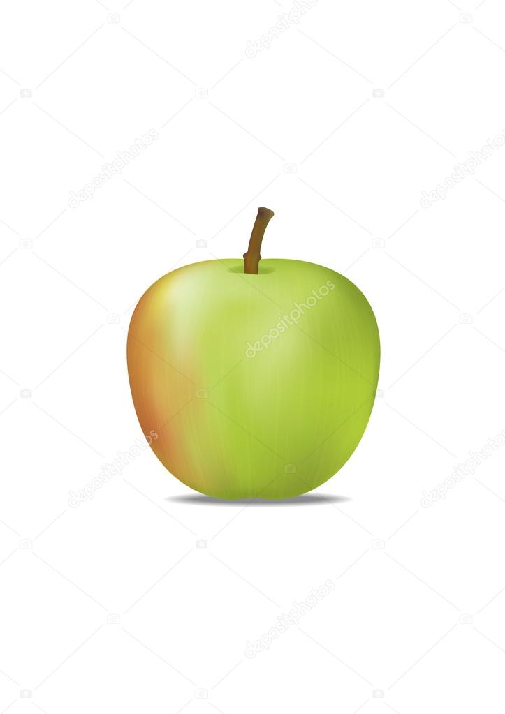 Green apple isolated