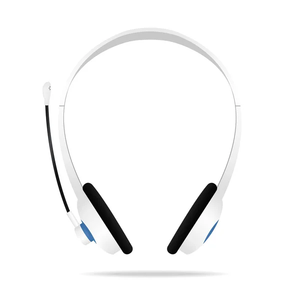 Auriculares blancos realistas — Vector de stock