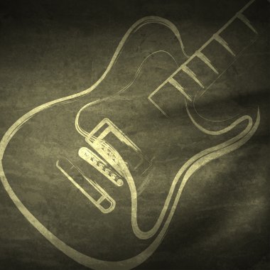 Vektör grunge gitar, grunge müzik kolay düzenlenebilir