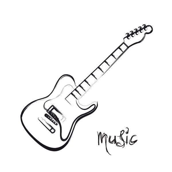 Guitarra elétrica mão desenhada, fácil tudo editável Gráficos Vetores