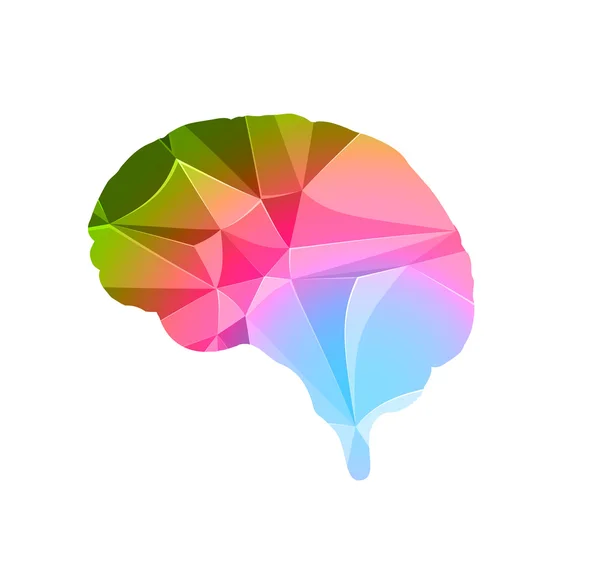 Concepto de polígono cerebral, fácil todo editable — Vector de stock