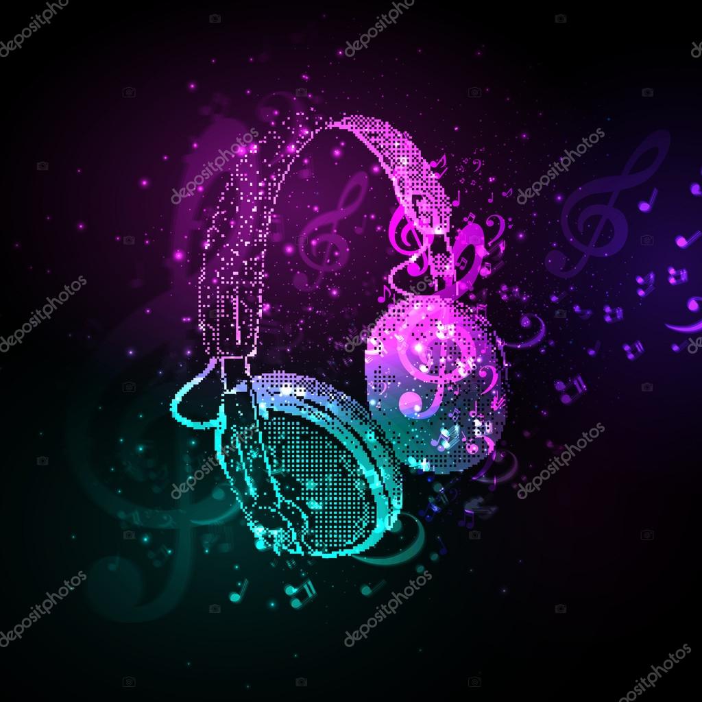Abstract Headphones cover with note easy all editable Stock Vector