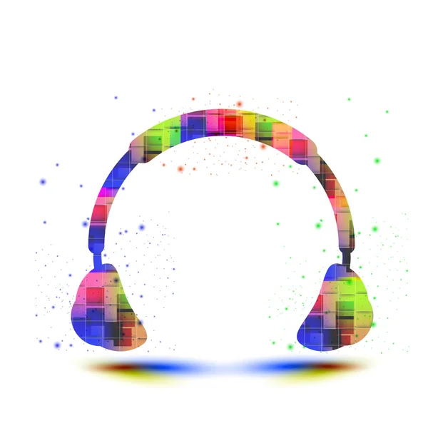 Ακουστικά, grunge μουσική εύκολα επεξεργάσιμο — Διανυσματικό Αρχείο