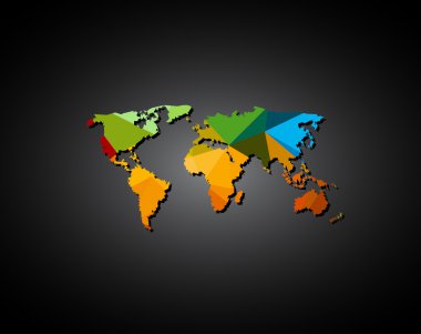Earth çokgen harita kolay tüm düzenlenebilir