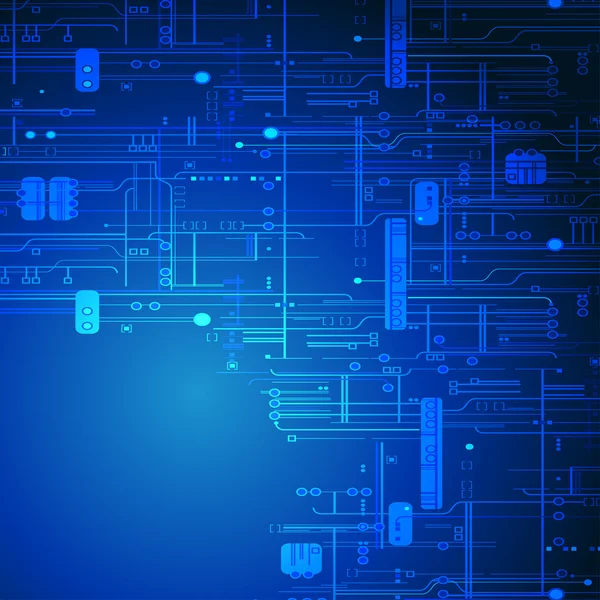 抽象的蓝色技术背景 — 图库矢量图片