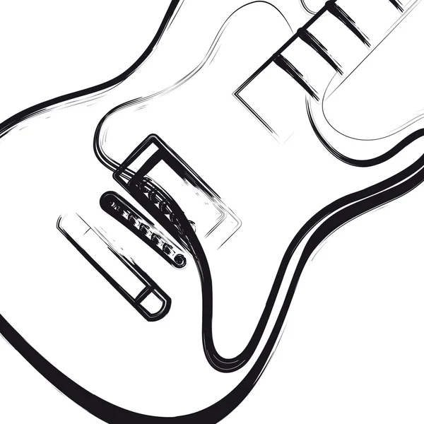 Guitarra eléctrica dibujada a mano — Vector de stock