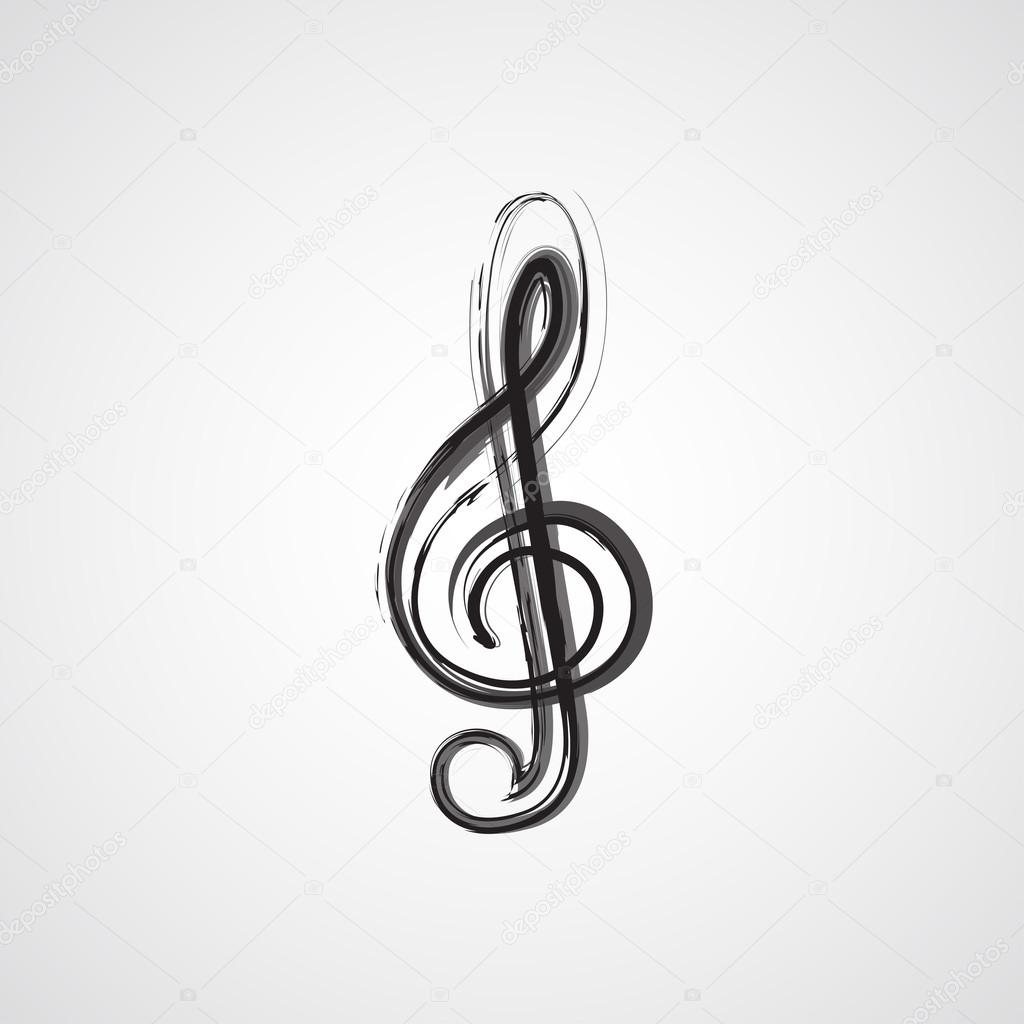 Music notes on a solide white background, easy editable