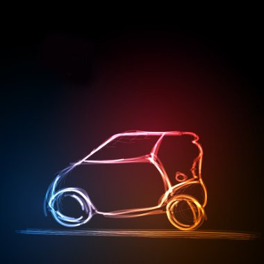 soyut neon Araba, kolay tüm düzenlenebilir