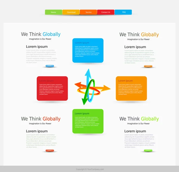 Web site design modern template layout page, easy all editable — стоковый вектор