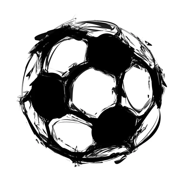 Grunge soccer ball on white, easy all editable — Stock Vector