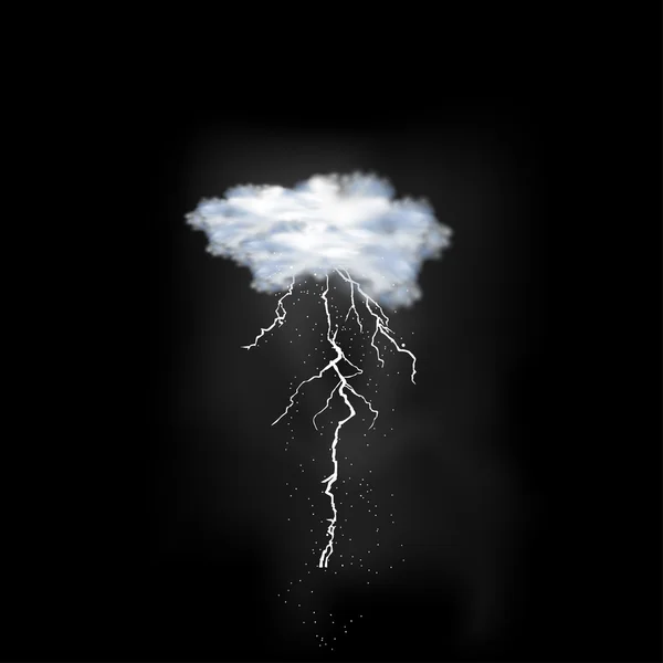 Lightning flash strike on sky background, easy all editable — Stock Vector