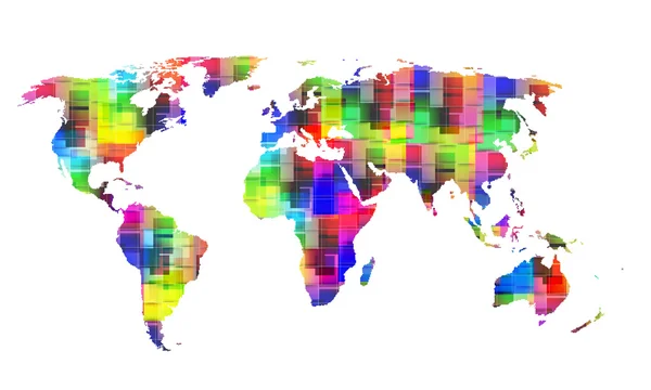 Color Mapa del mundo, eps10 — Vector de stock