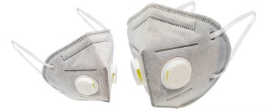 Beyaz arka planda virüs ve Başbakan 2,5 maskesi