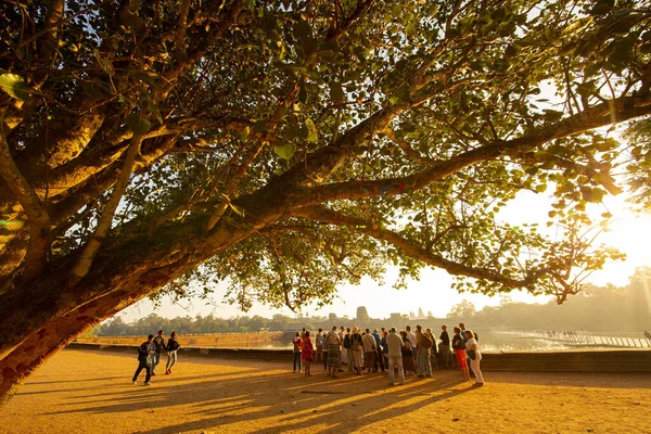 Angkor Wat Beautiful Stone Castle Khmer Empire Located Center Angkor — Stock Photo, Image