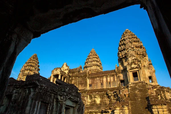 Angkor Wat Beautiful Stone Castle Khmer Empire Located Center Angkor — Stock Photo, Image