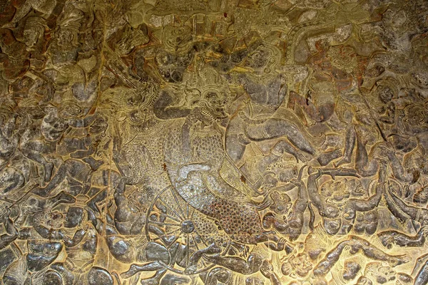 Die Flachreliefs Rund Angkor Wat Gehören Zum Khmer Reich Das — Stockfoto