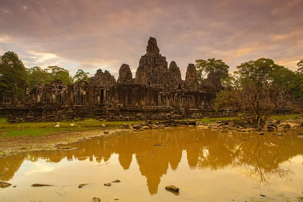 Bayon Castle Stone Castle Khmer Empire Located Center Angkor Thom — Stock Photo, Image