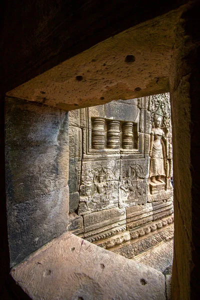 Castillo Bayon Castillo Piedra Del Imperio Jemer Situado Centro Angkor — Foto de Stock