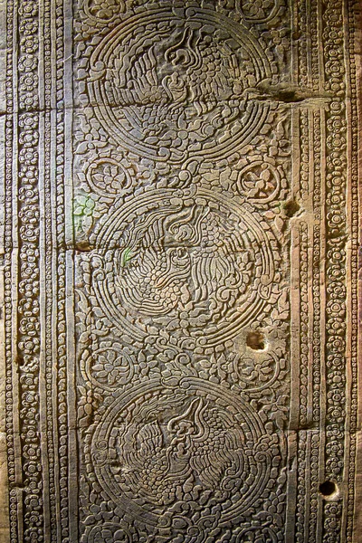 Les Sculptures Bas Relief Entourant Château Bayon Appartiennent Empire Khmer — Photo