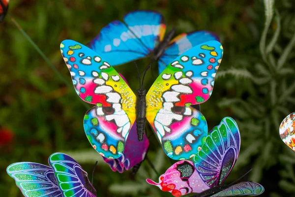 Arte Mariposa Multicolor Hecho Mano — Foto de Stock